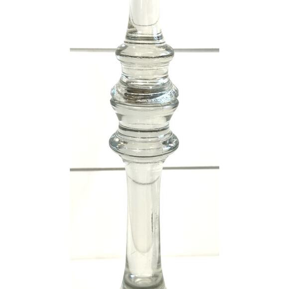 Pressed Glass Vintage 2-Part Screw Apart Candlestick 18.5" Tall-RARE & UNIQUE! - Picture 3 of 8
